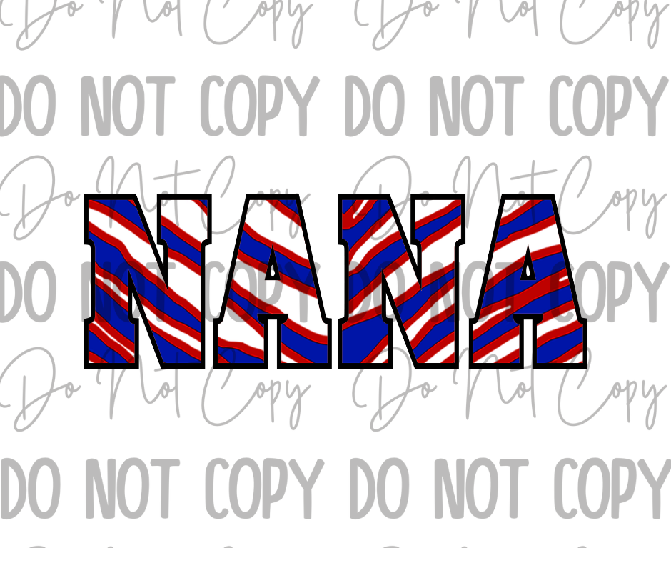 Zebra Mama/Mini/Nana/Grandma/Nannie/Grammy DTF Transfer
