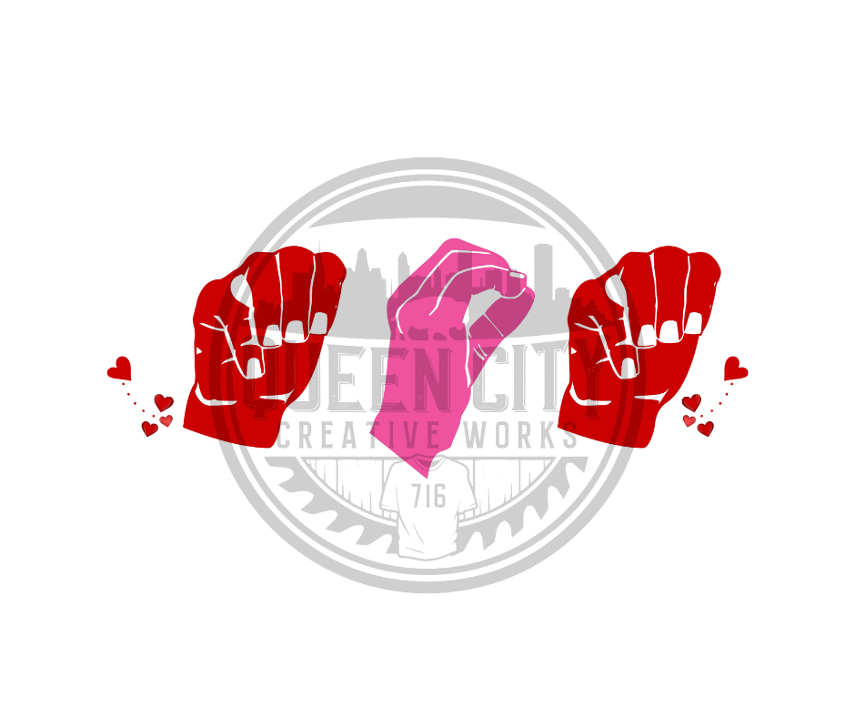 ASL MAMA/MOM Valentines Day DTF Transfer