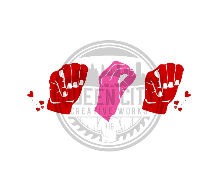 ASL MAMA/MOM Valentines Day DTF Transfer