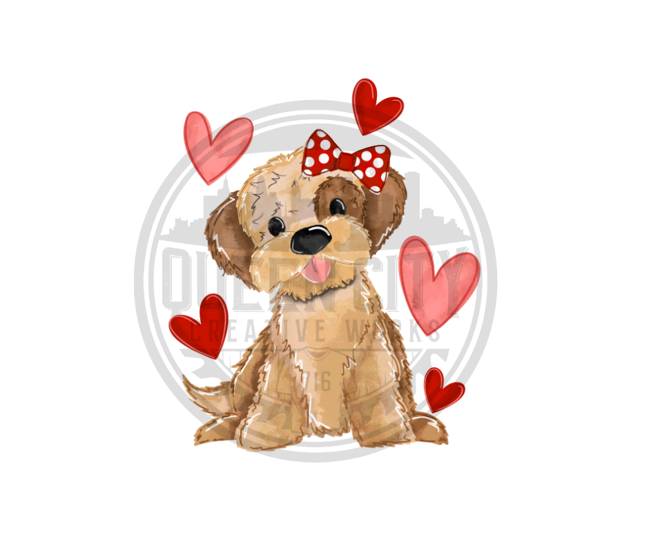 Valentine Dog DTF