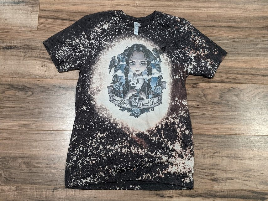 Adult Wednesday Adams Bleached Tshirt Queen City Creative Works, LLC