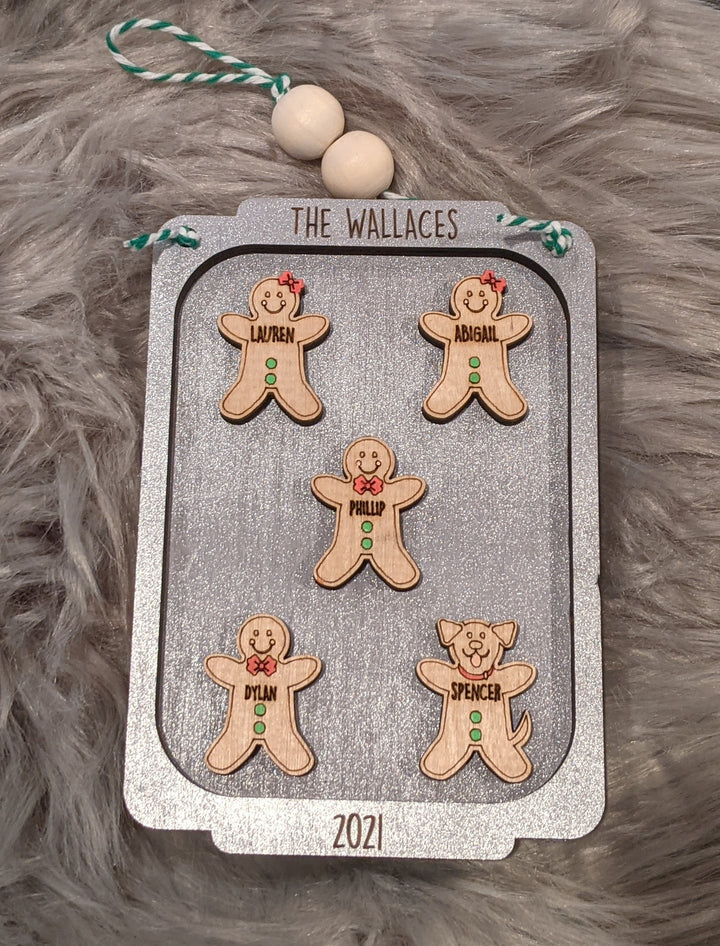 Personalized Gingerbread Cookie Tray Ornament